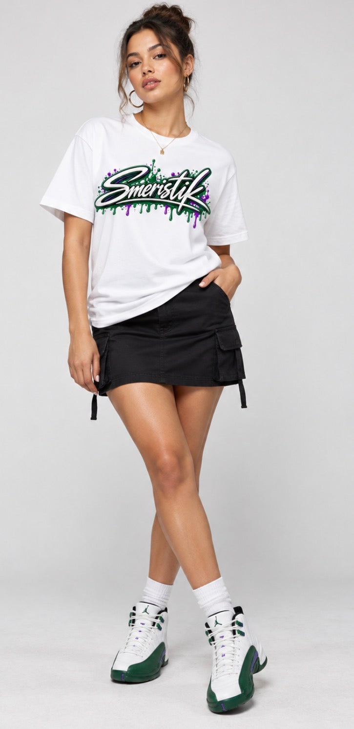 Smeristik Green & Purple Drip Graphic Tee