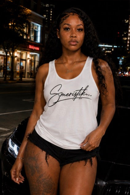 Smeristik Signature Unisex Black Print Tank Top