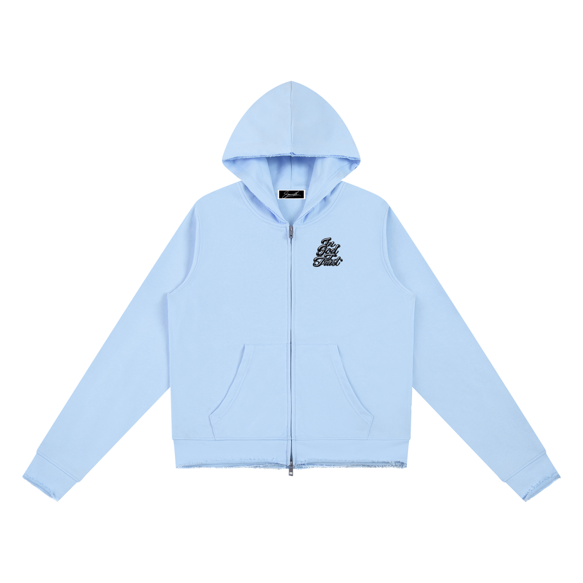 Smeristik “In God I Trust” Women’s Raw Edge Full-Zip Hoodie