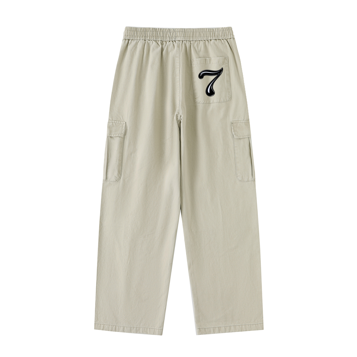 Drawstring Waist Straight-Leg Cargo Pants