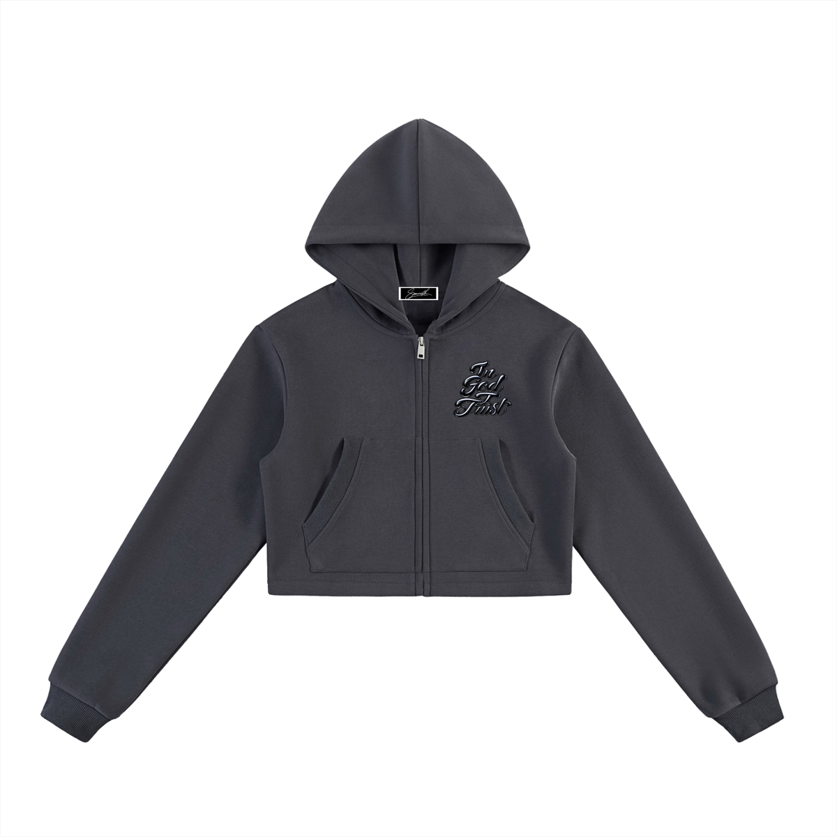 Smeristik Essential Cropped Zip-Up Hoodie