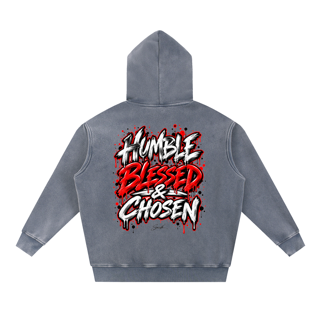 Humble, Blessed & Chosen Snow Wash Hoodie