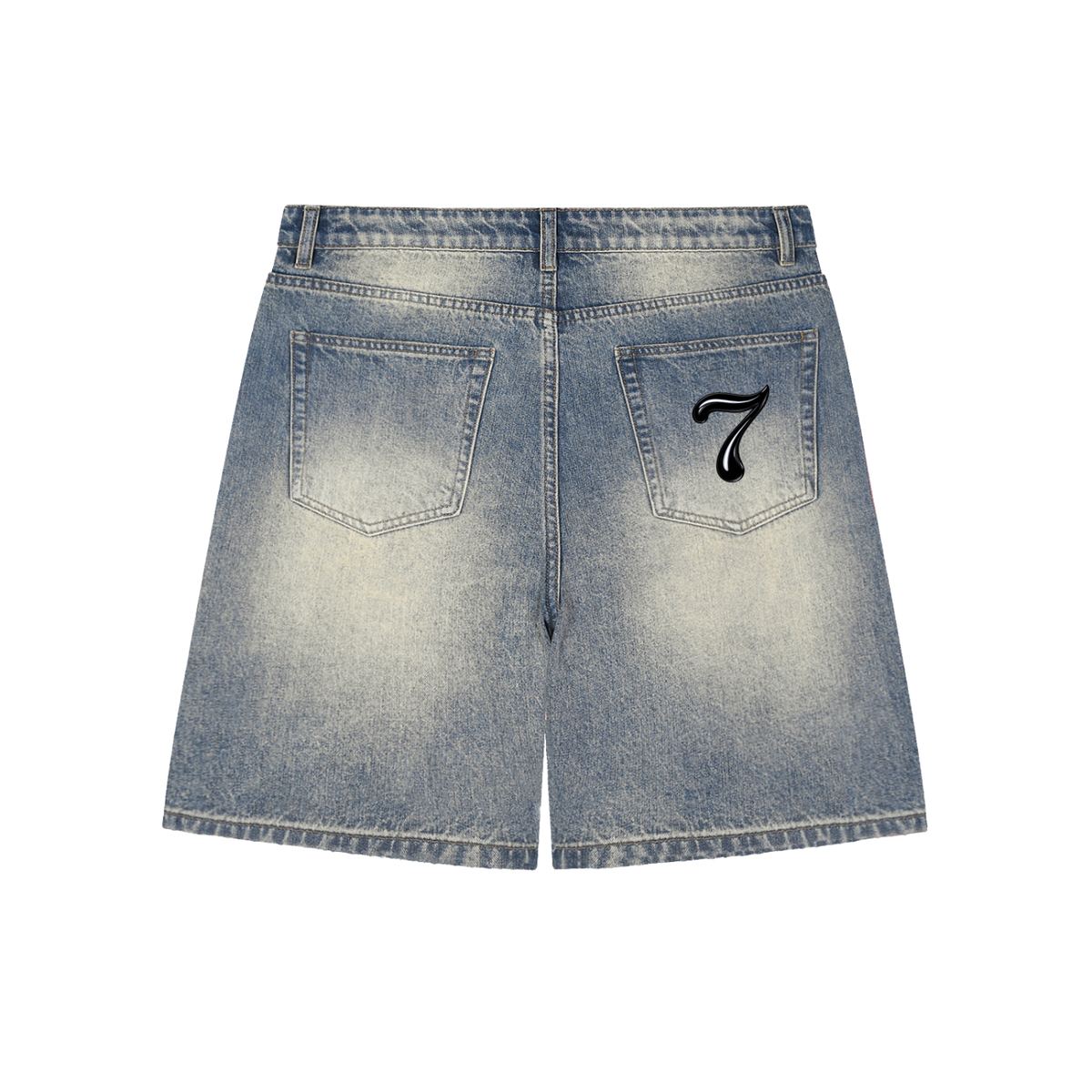 Smeristik Faded Distressed Baggy Denim Shorts