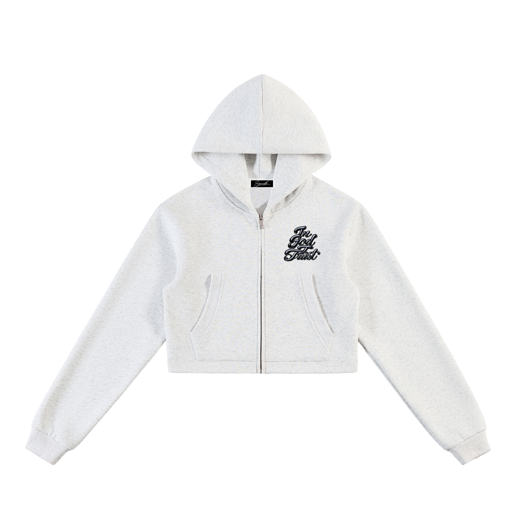 Smeristik Essential Cropped Zip-Up Hoodie