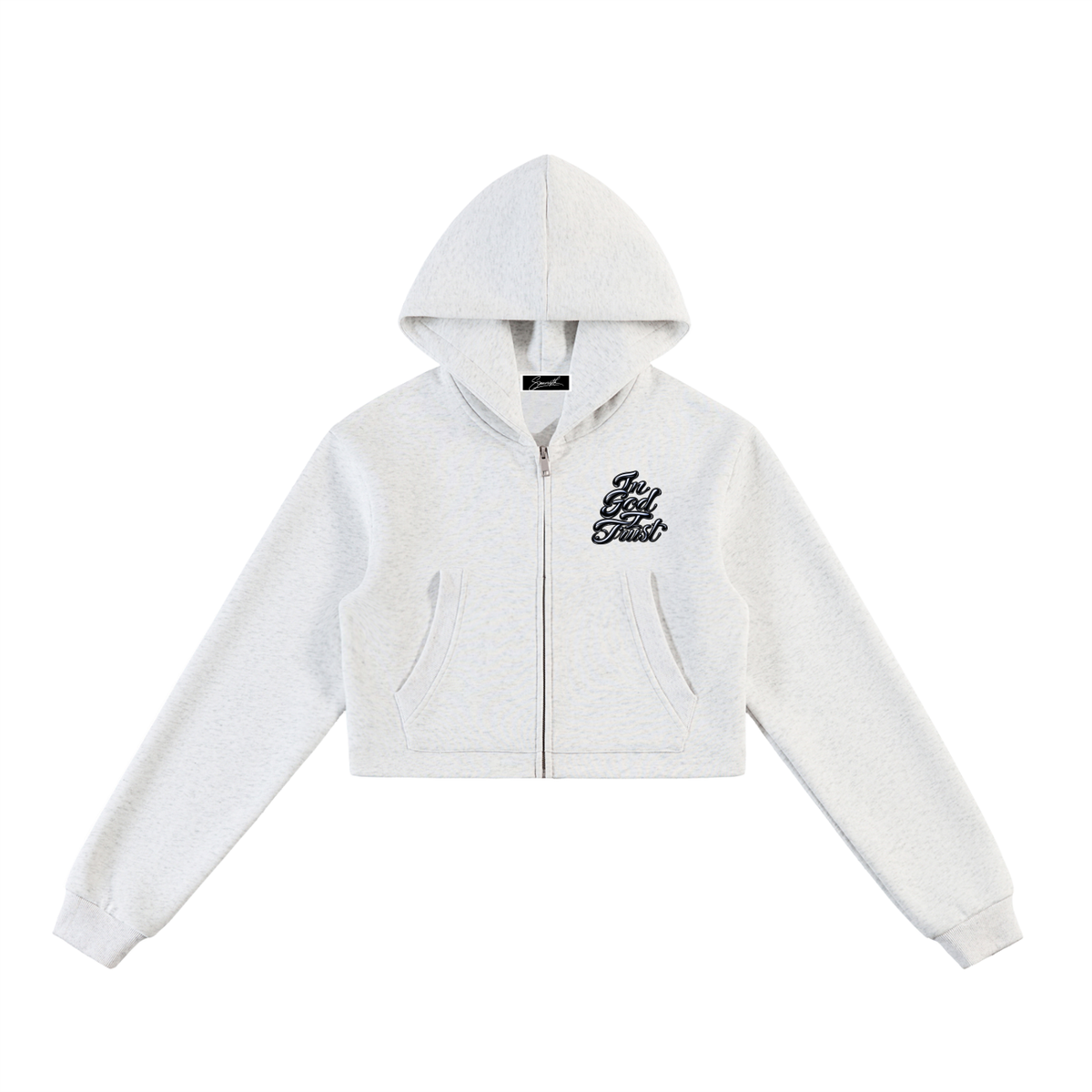Smeristik Essential Cropped Zip-Up Hoodie