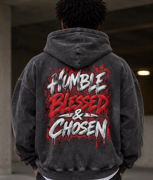 Humble, Blessed & Chosen Snow Wash Hoodie