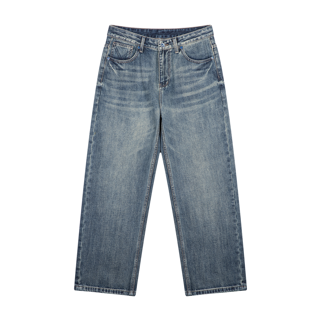 Smeristik Vintage Wash Straight Leg Denim Jeans