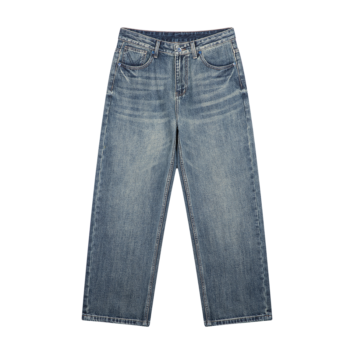 Smeristik Vintage Wash Straight Leg Denim Jeans