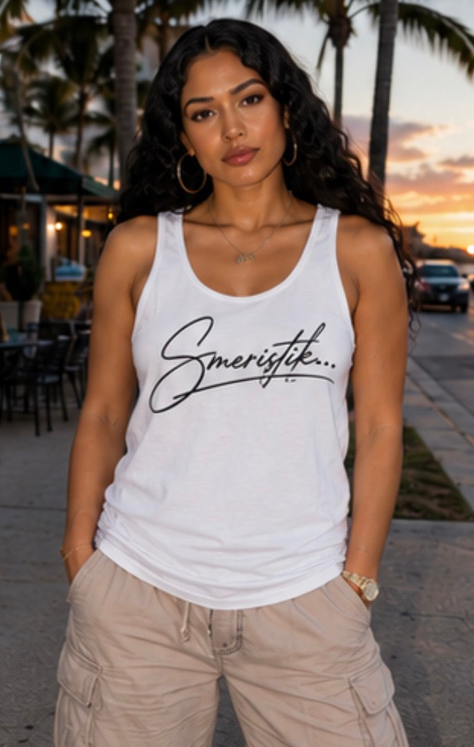 Smeristik Signature Unisex Black Print Tank Top