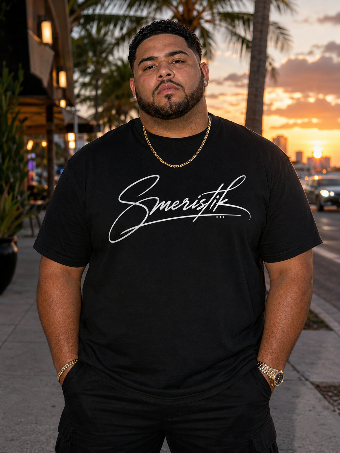 Smeristik Signature Unisex White Print Tee