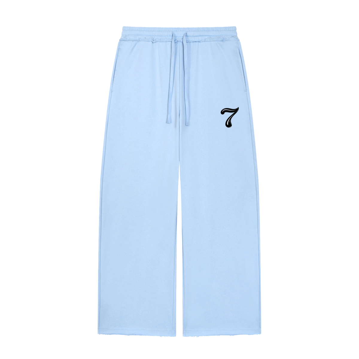 Smeristik “In God I Trust” Women’s Wide-Leg Raw Edge Sweatpants Unisex