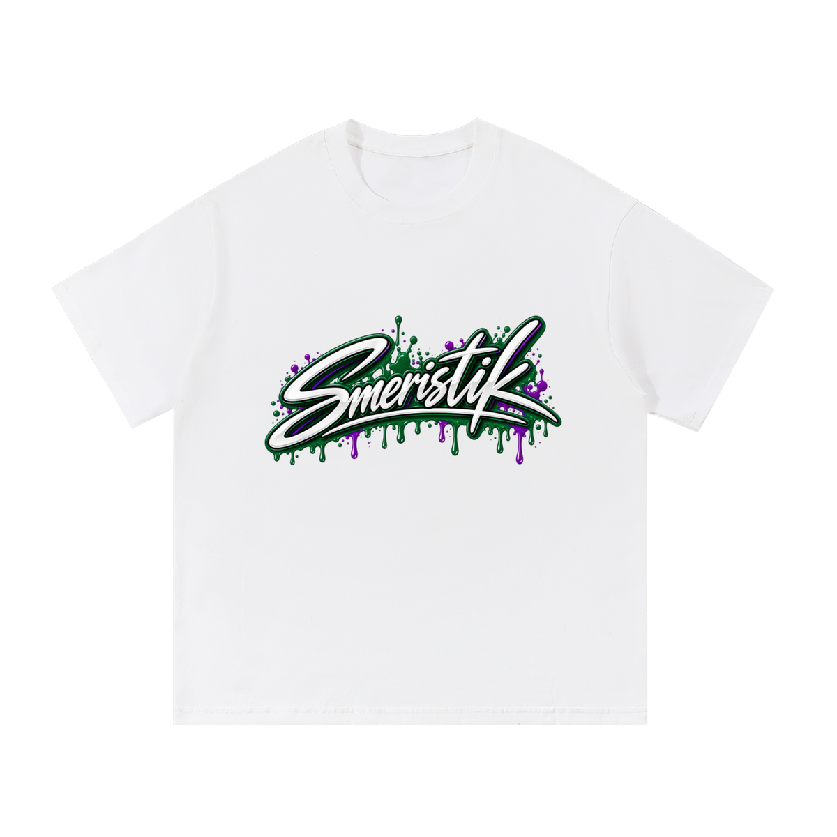 Smeristik Green & Purple Drip Graphic Tee