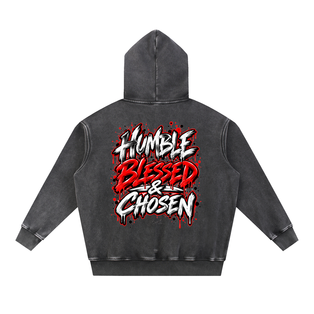Humble, Blessed & Chosen Snow Wash Hoodie