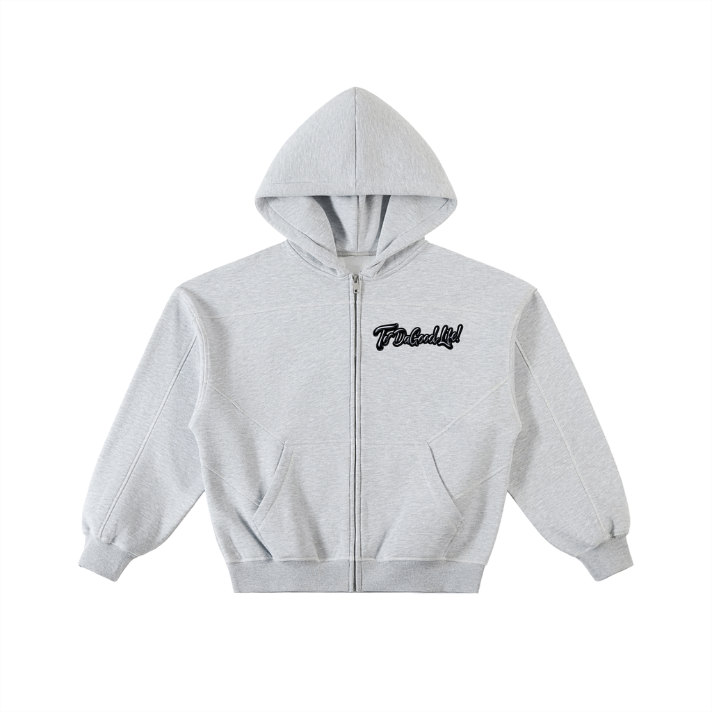 Smeristik In God I Trust Contrast-Stitch Zip Hoodie Unisex